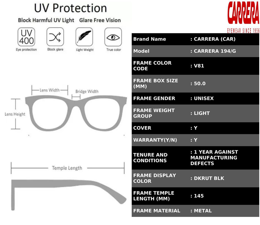 Carrera frame best sale size guide